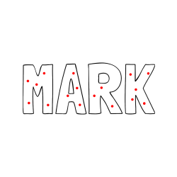 Pobarvana pobarvanka - Pobarvanka imena MARK
