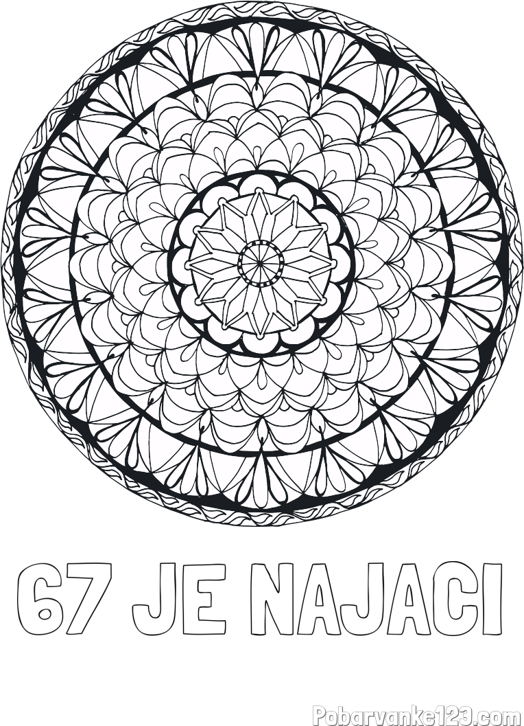 Pobarvanka imena 67 JE NAJACI in mandale 4