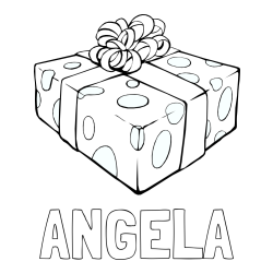 Online izdelana pobarvanka - Pobarvanka imena ANGELA in božično darilo