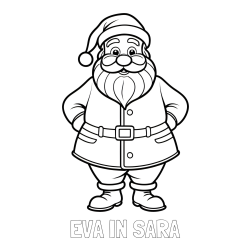 Online izdelana pobarvanka - Pobarvanka imena EVA IN SARA in pobarvanka stoječega Božička