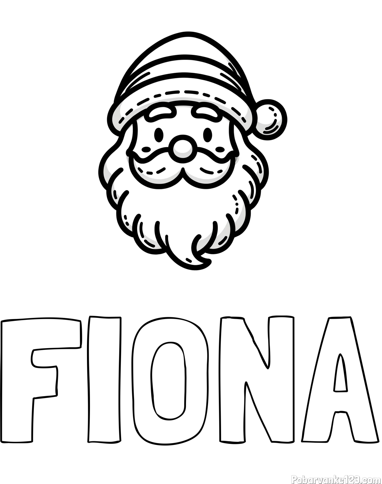 Pobarvanka imena FIONA in pobarvanka Božička za najmlajše