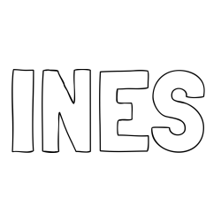 Pobarvanka imena INES in pobarvanka medvedka