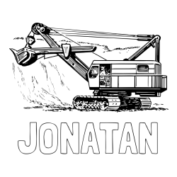 Online izdelana pobarvanka - Pobarvanka imena JONATAN in pobarvanka bagra 2