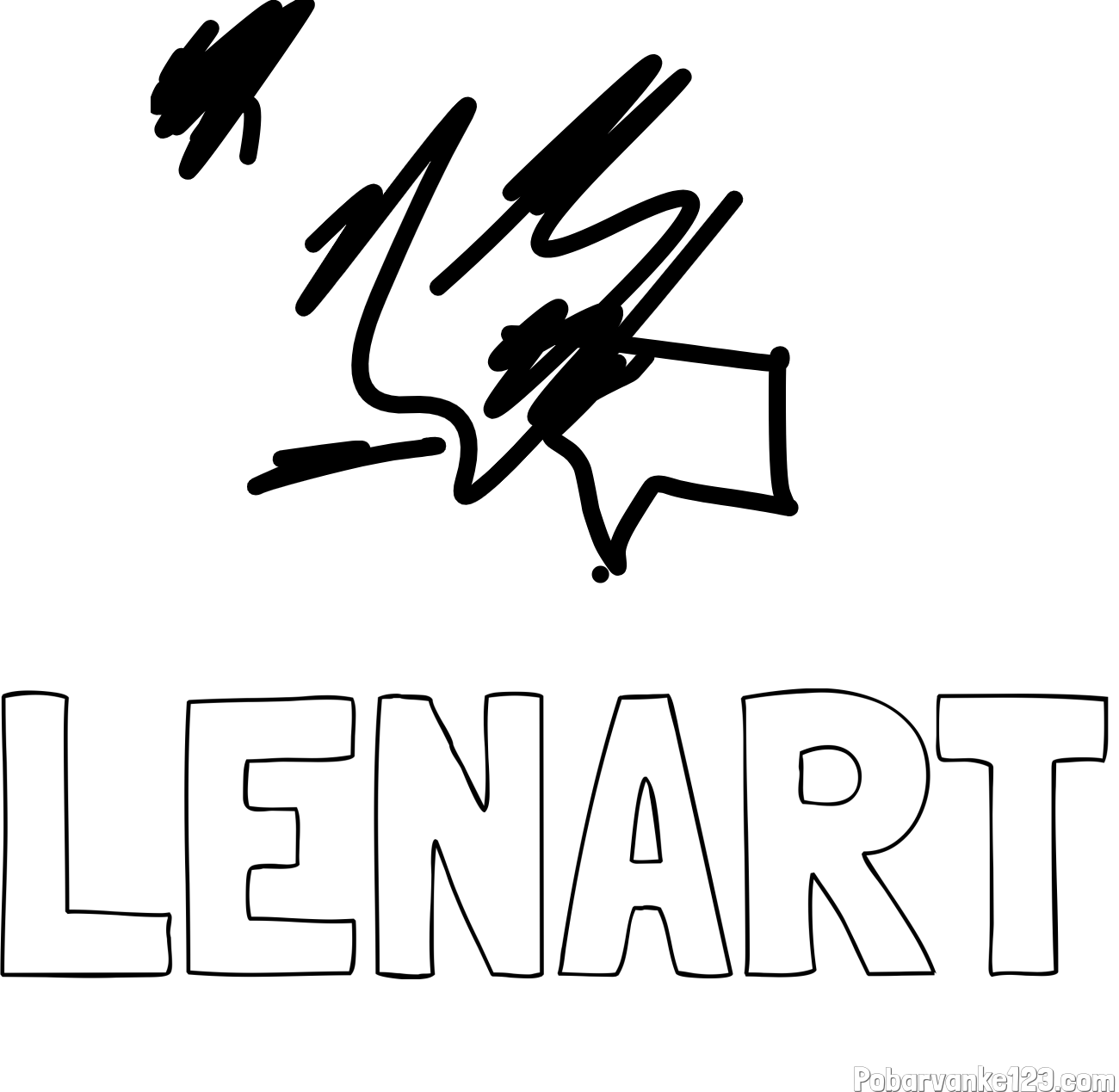 Pobarvanka imena LENART in cackarije