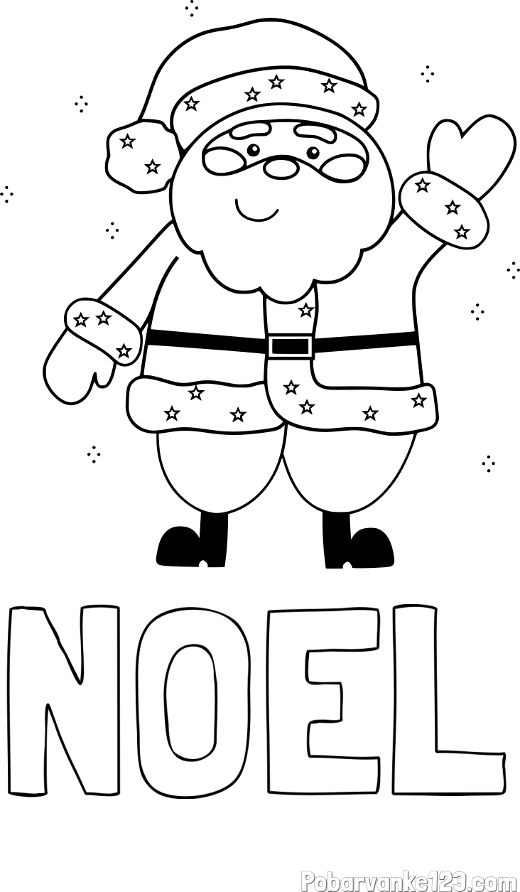 Pobarvanka imena NOEL in pobarvanka božička