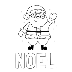 Online izdelana pobarvanka - Pobarvanka imena NOEL in pobarvanka božička