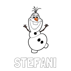 Online izdelana pobarvanka - Pobarvanka imena STEFANI in pobarvanka ljubkega snežaka Olaf