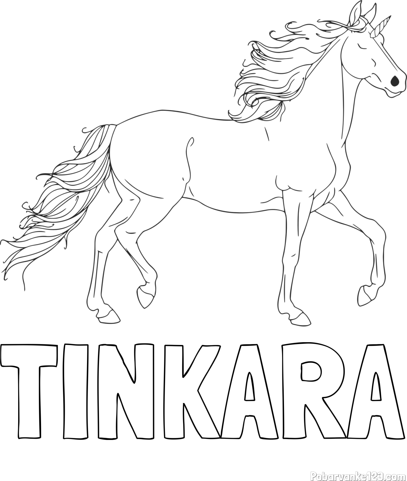 Pobarvanka imena TINKARA in samorog
