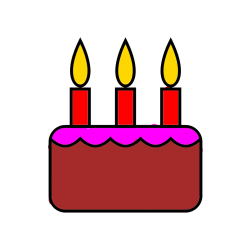 Pobarvana pobarvanka - Pobarvanka rojstnodnevne torte za 3. rojstni dan