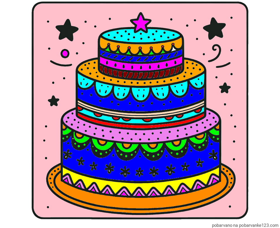POBARVANA POBARVANKA - Pobarvanka slastne torte