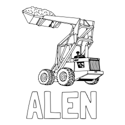 Online izdelana pobarvanka - Pobarvanka imena ALEN in pobarvanka velikega traktorja