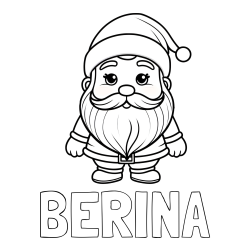 Online izdelana pobarvanka - Pobarvanka imena BERINA in otroška pobarvanka ljubkega Božička