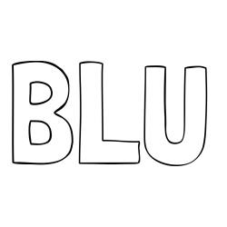 Online izdelana pobarvanka - Pobarvanka imena BLU
