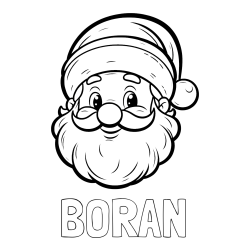Online izdelana pobarvanka - Pobarvanka imena BORAN in pobarvanka ljubkega Božička