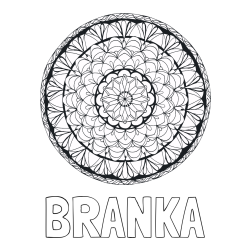 Online izdelana pobarvanka - Pobarvanka imena BRANKA in mandale 4