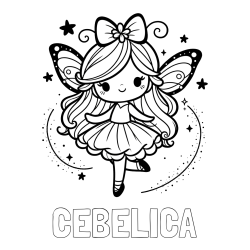 Online izdelana pobarvanka - Pobarvanka imena ČEBELICA in ljubka čarobna vila