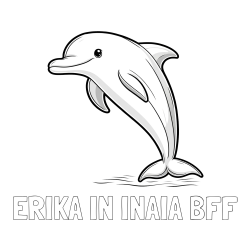 Online izdelana pobarvanka - Pobarvanka imena ERIKA IN INAIA BFF in pobarvanka delfina