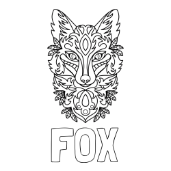 Online izdelana pobarvanka - Pobarvanka imena FOX in pobarvanka volka - mandale