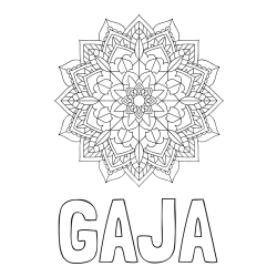 Online izdelana pobarvanka - Pobarvanka imena GAJA in Čudovita pobarvanka mendale
