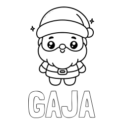Online izdelana pobarvanka - Pobarvanka imena GAJA in enostavna otroška pobarvanka Božička
