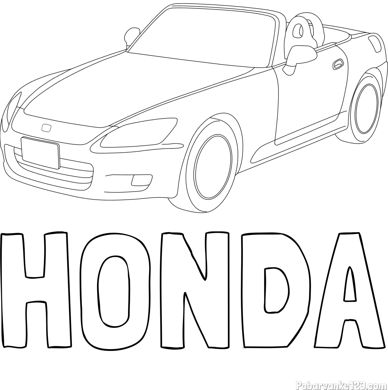 Pobarvanka imena HONDA in pobarvanka avtomobila znamke Honda