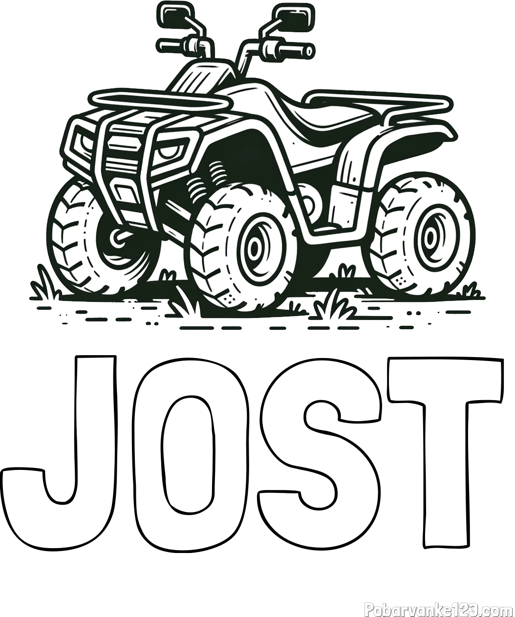 Pobarvanka imena JOŠT in pobarvanka štirikolesnika