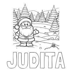 Online izdelana pobarvanka - Pobarvanka imena JUDITA in pobarvanka Božička v naravi