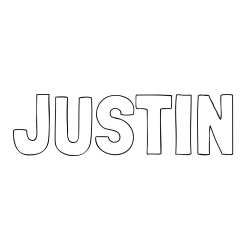Online izdelana pobarvanka - Pobarvanka imena JUSTIN