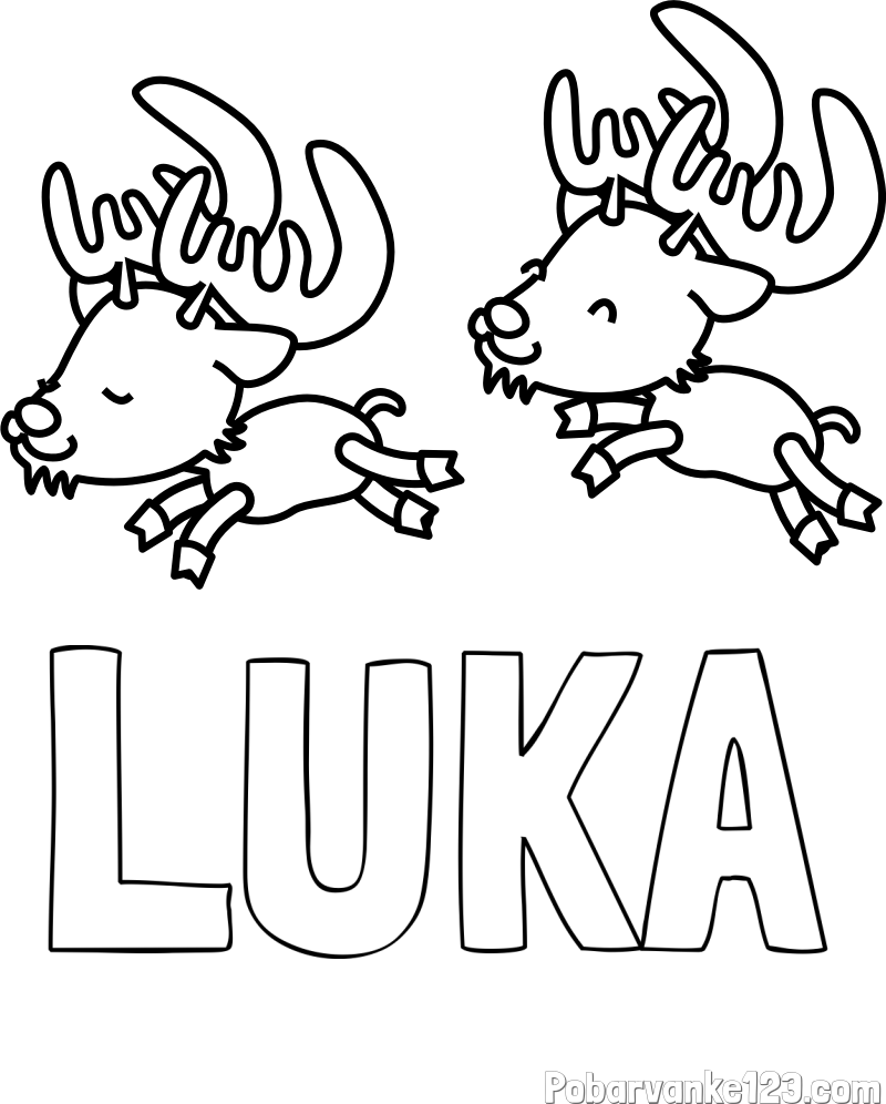 Pobarvanka imena LUKA in jelenčka