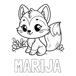 Online izdelana pobarvanka - Pobarvanka imena MARIJA in pobarvanka lisičke