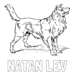 Online izdelana pobarvanka - Pobarvanka imena NATAN LEV in pobarvanka prikupnega in prijaznega kužka