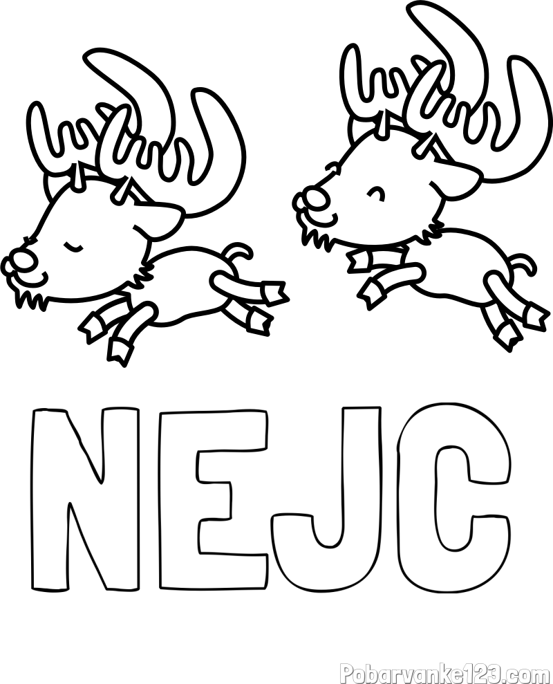 Pobarvanka imena NEJC in jelenčka