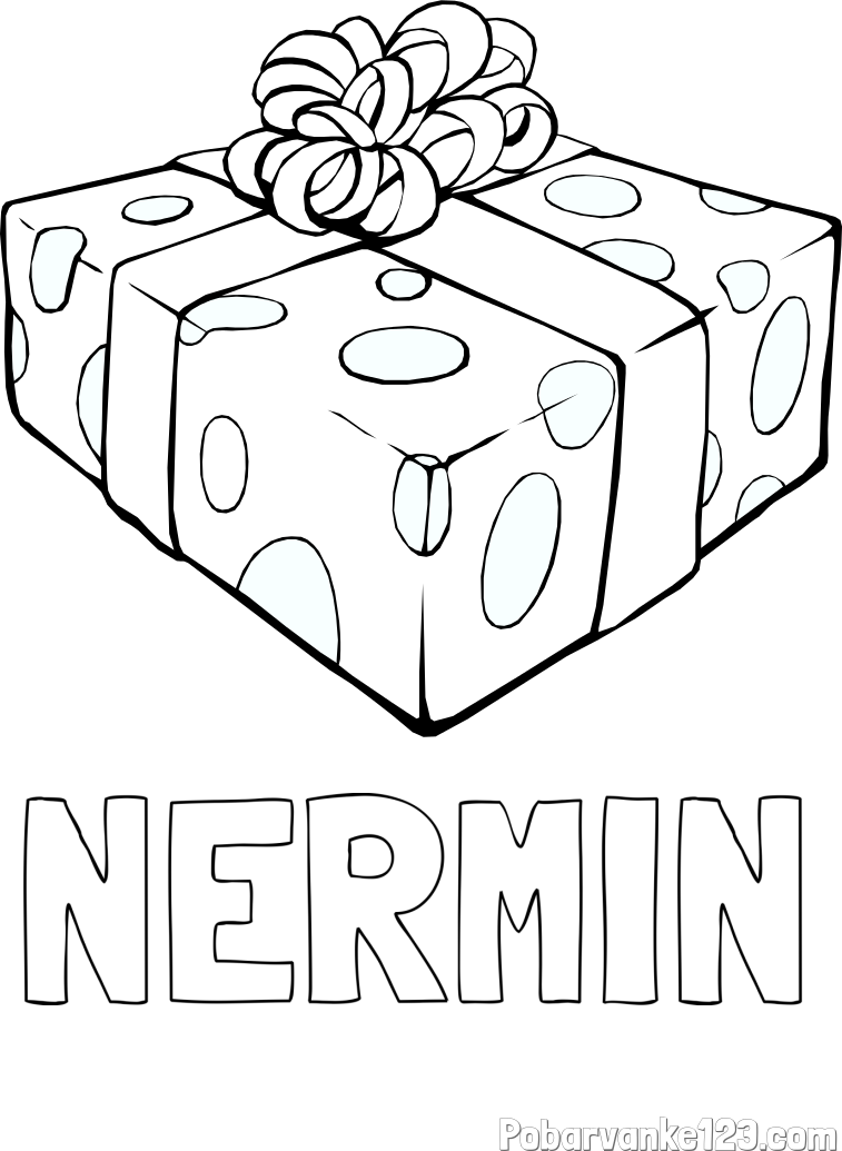 Pobarvanka imena NERMIN in božično darilo