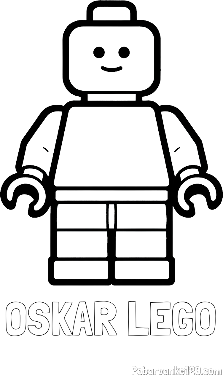 Pobarvanka imena OSKAR LEGO in pobarvanka LEGO figurice fanta