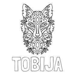 Online izdelana pobarvanka - Pobarvanka imena TOBIJA in pobarvanka volka - mandale