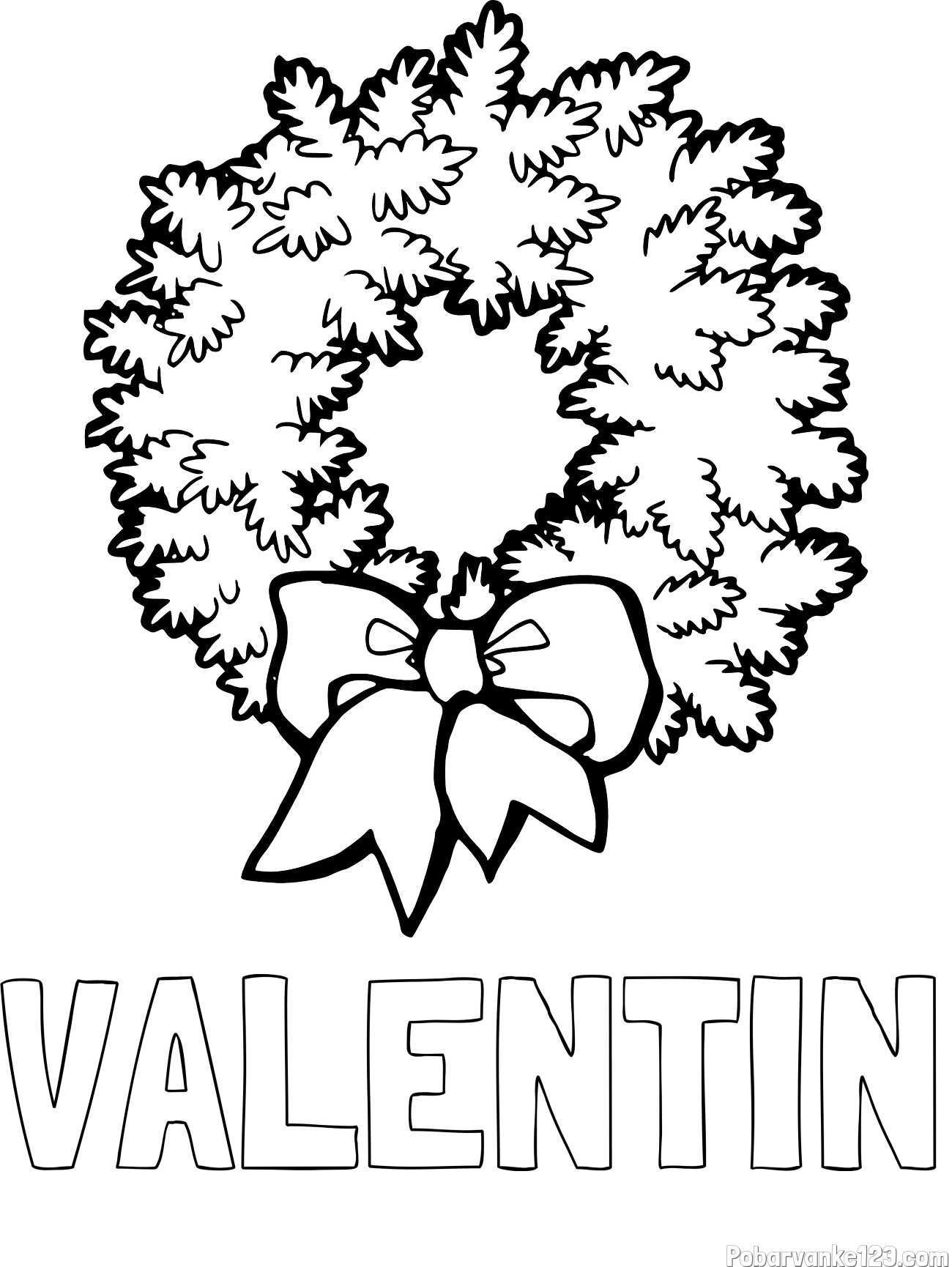 Pobarvanka imena VALENTIN in adventni venček