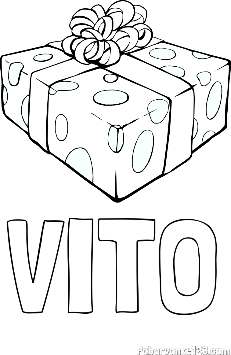 Pobarvanka imena VITO in božično darilo