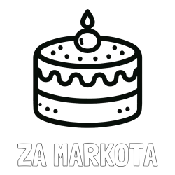 Online izdelana pobarvanka - Pobarvanka imena ZA MARKOTA in otroška pobarvanka majhne torte