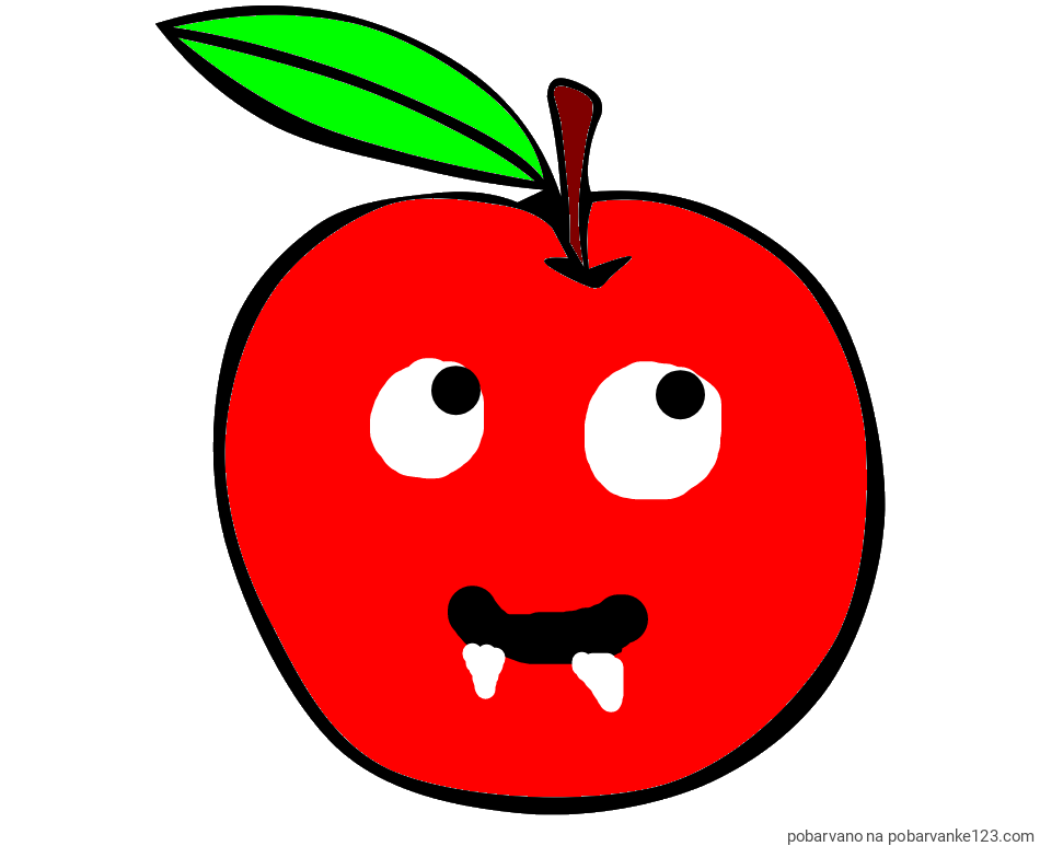 POBARVANA POBARVANKA - Otroška pobarvanka jabolke