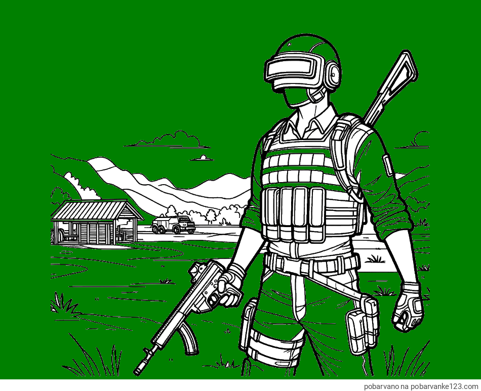 POBARVANA POBARVANKA - Otroška PUBG pobarvanka