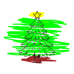 Pobarvana pobarvanka - Pobarvanka božične smreke z zvezdo