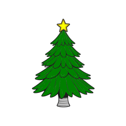 Pobarvana pobarvanka - Pobarvanka božične smreke z zvezdo