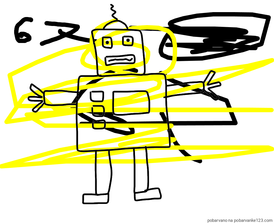 POBARVANA POBARVANKA - Pobarvanka preprostega ROBOTA 🤖