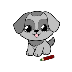 Pobarvana pobarvanka - Pobarvanka prikupnega kužka