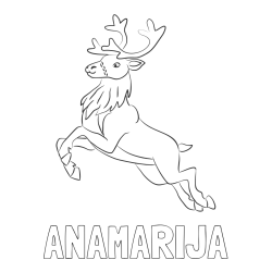 Online izdelana pobarvanka - Pobarvanka imena ANAMARIJA in pobarvanka jelenčka Rudolfa