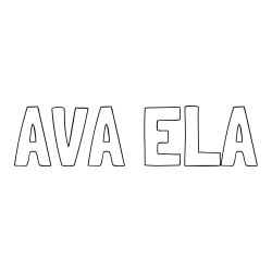 Online izdelana pobarvanka - Pobarvanka imena AVA ELA