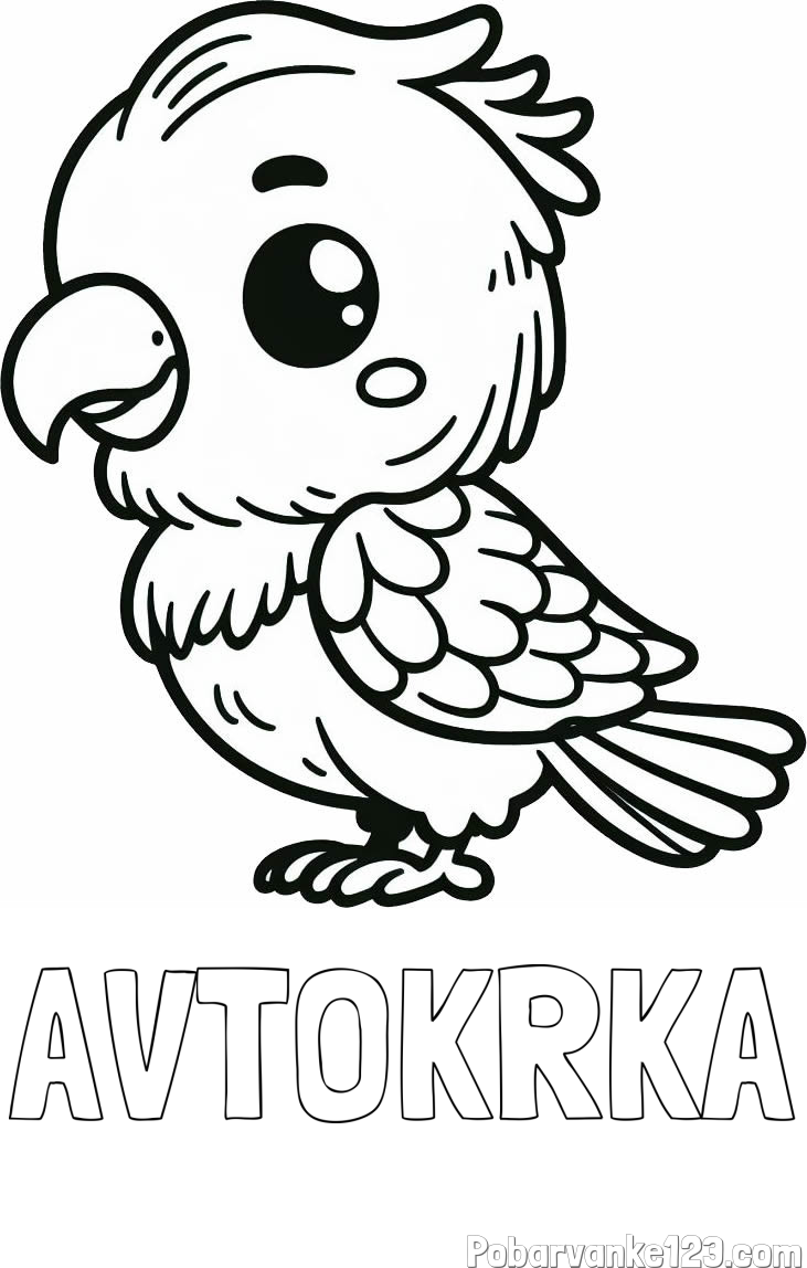 Pobarvanka imena AVTOKRKA in pobarvanka ljubkega papagaja