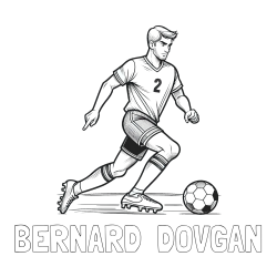 Online izdelana pobarvanka - Pobarvanka imena BERNARD  DOVGAN in pobarvanka nogometaša