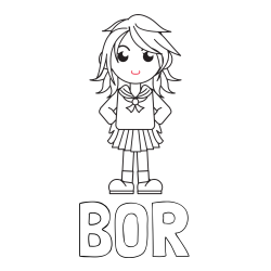 Pobarvanka imena BOR in pobarvanka šolarke