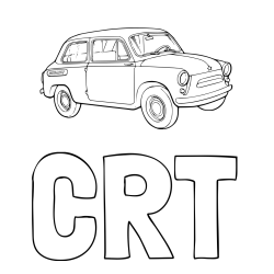 Online izdelana pobarvanka - Pobarvanka imena ČRT in pobarvanka fička